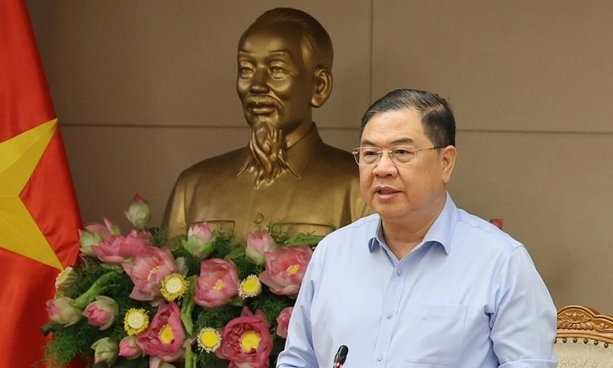 Phó thủ tướng Thường trực Phạm Gia Túc phát biểu chiều 23/4. Ảnh: Phương Nguyên