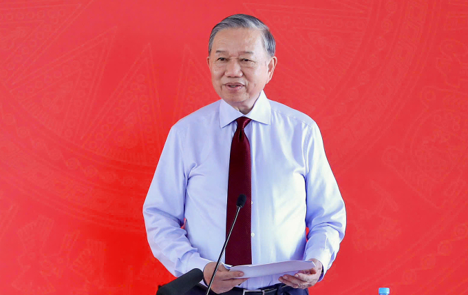 Tổng Bí thư, Chủ tịch nước Tô Lâm phát biểu khi gặp gỡ công nhân TP HCM, sáng 27/4. Ảnh: An Phương