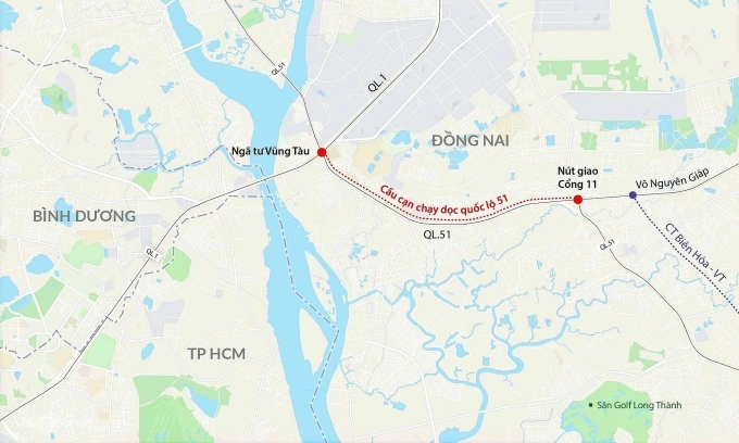 Hướng tuyến cầu cạn. Đồ họa: Đăng Hiếu