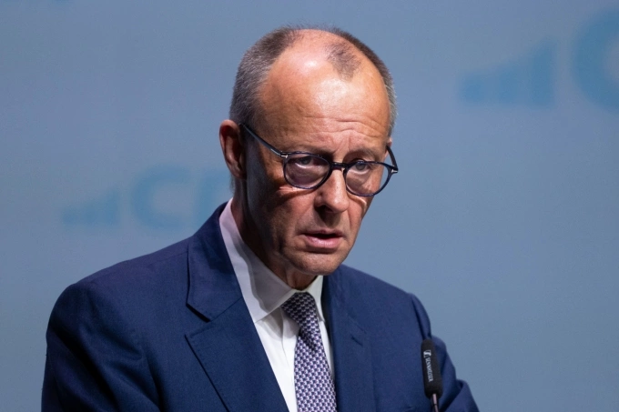 Thủ tướng Friedrich Merz dự một sự kiện ở thị trấn Marburg, Đức ngày 25/4. Ảnh: AFP