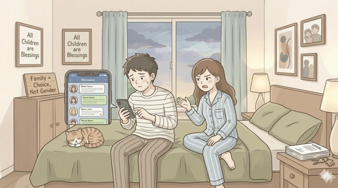 Chồng thả thính với nhiều cô gái nhưng vẫn nói không làm gì sai