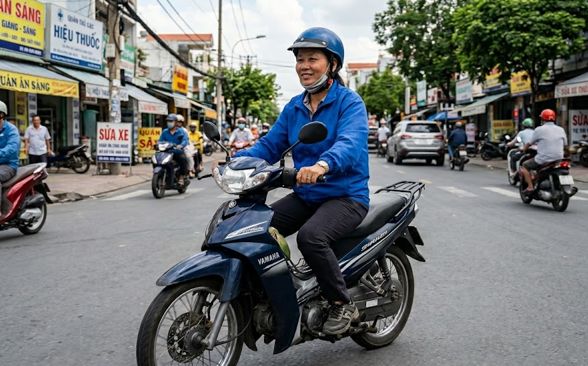 Dấn thân xe ôm công nghệ của nữ trung niên thất nghiệp