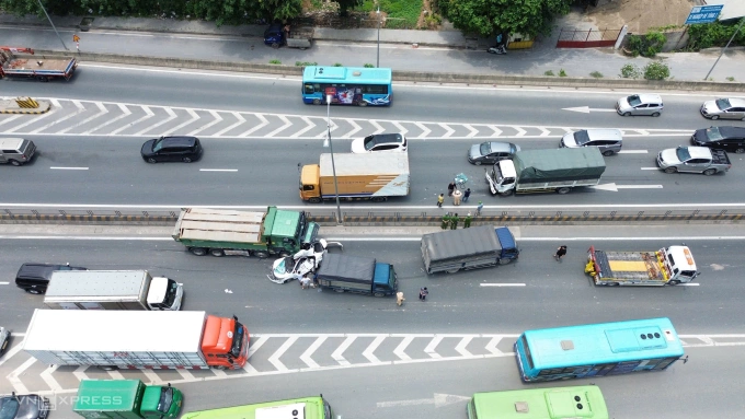 Hiện trường vụ tai nạn. Ảnh: Phạm Chiểu