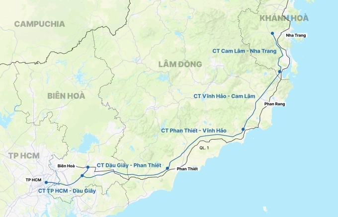Hướng tuyến cao tốc TP HCM - Long Thành - Dầu Giây. Đồ họa: Hoàng Thanh