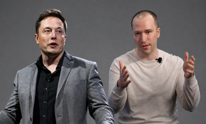 Elon Musk (trái) và Greg Brockman. Ảnh: Reuters/Scale AI