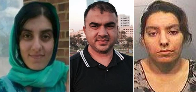 Từ trái qua: Saima Khan, Hafeez Rehman và Sabah Khan. Ảnh: PA, Facebook