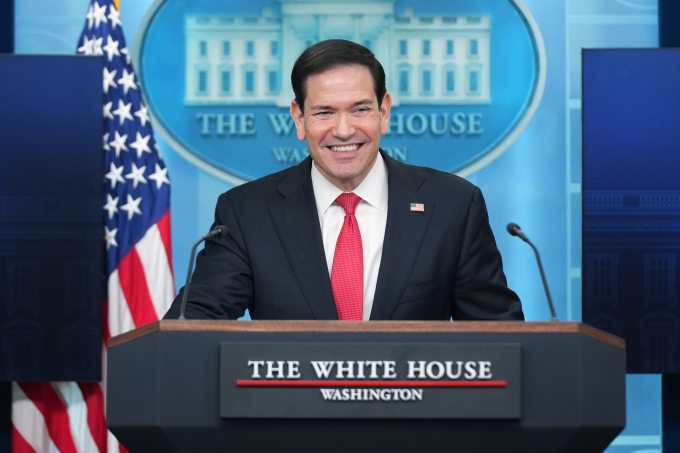 Ngoại trưởng Mỹ Marco Rubio họp báo tại Nhà Trắng ở Washington ngày 5/5. Ảnh: AP