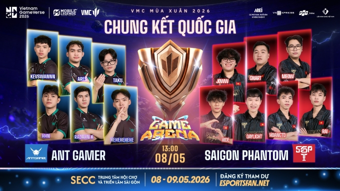 Chung kết VMC Mùa Xuân 2026 giữa SGP và ANT. Chung kết VMC Mùa Xuân 2026 giữa SGP và ANT.