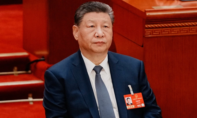 Chủ tịch Trung Quốc Tập Cận Bình tại Đại lễ đường Nhân dân ở Bắc Kinh ngày 9/3. Ảnh: AFP