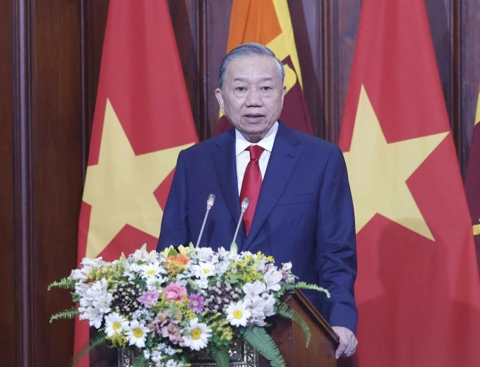 Tổng Bí thư, Chủ tịch nước Tô Lâm phát biểu trong cuộc gặp gỡ báo chí. Ảnh: TTXVN
