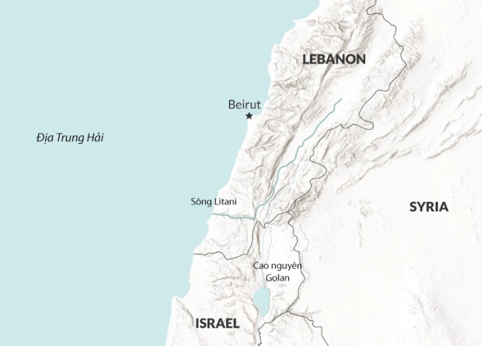Vị trí biên giới Israel - Lebanon. Đồ họa: RANE