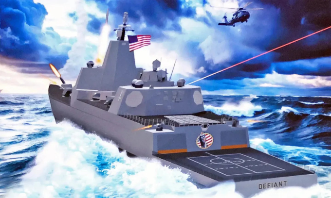 Hình ảnh mô phỏng về chiến hạm lớp Trump. Đồ họa: US Navy