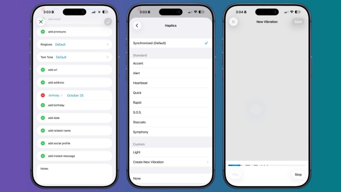 10 mẹo hữu ích trên iPhone - 2 Cài đặt kiểu rung riêng cho từng liên hệ