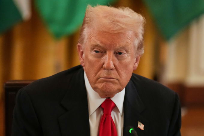 Tổng thống Mỹ Donald Trump trong một cuộc họp tại Nhà Trắng năm 2025. Ảnh: AP