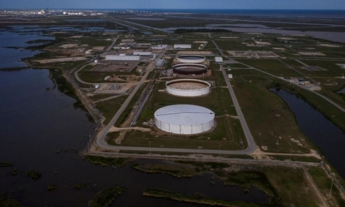 Kho dự trữ dầu chiến lược Bryan Mound tại thành phố Freeport, bang Texas, Mỹ. Ảnh: Reuters