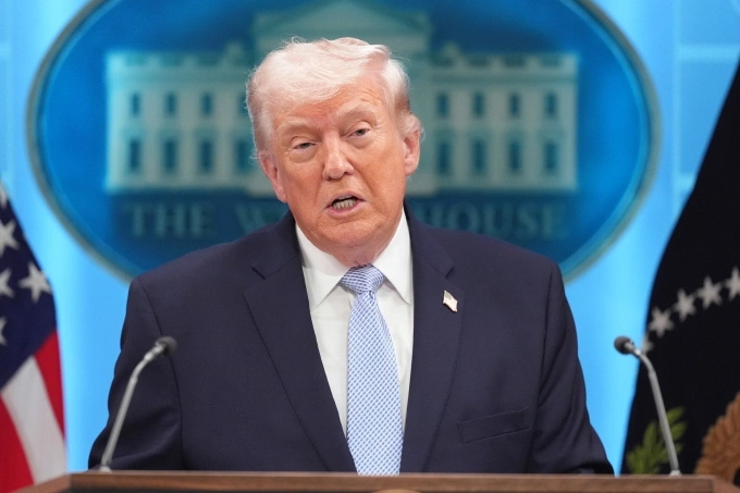 Tổng thống Mỹ Donald Trump tại Nhà Trắng ngày 6/4. Ảnh: AFP