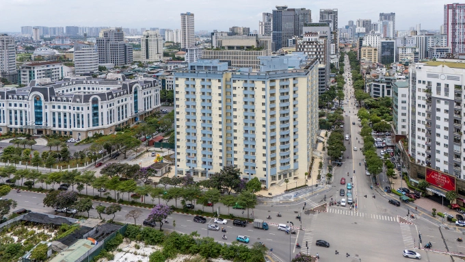 Một dự án nhà tái định cư chưa đưa vào sử dụng trên phố Duy Tây, phường Cầu Giấy, Hà Nội tháng 5/2026. Ảnh: Giang Huy