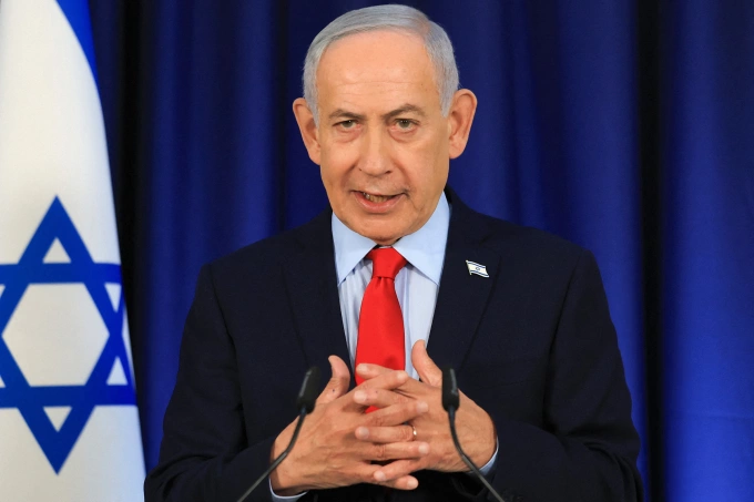 Thủ tướng Israel Benjamin Netanyahu họp báo tại Jerusalem ngày 19/3. Ảnh: AFP