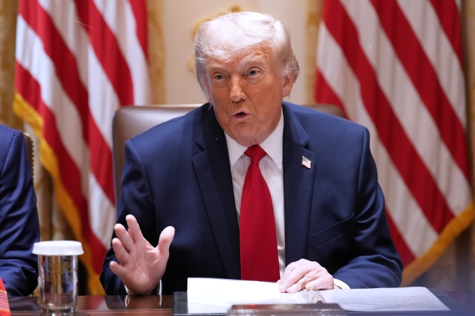 Tổng thống Mỹ Donald Trump phát biểu trong cuộc họp nội các tại Nhà Trắng ngày 27/5. Ảnh: AP