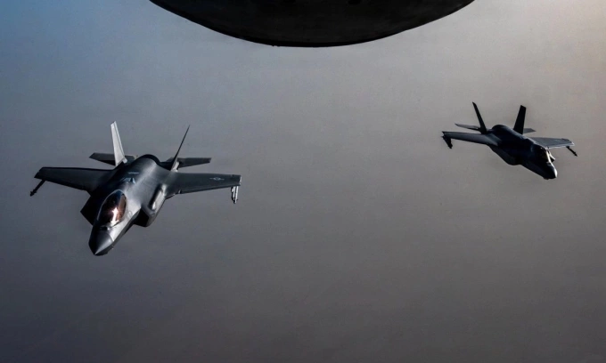 Biên đội F-35A Mỹ làm nhiệm vụ tuần tra ở Trung Đông trong ảnh công bố hôm 6/6. Ảnh: CENTCOM