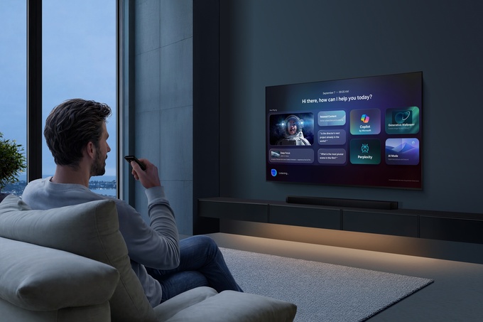 Màn hình TV có thể giải đáp thắc mắc của các thành viên về một bộ phim, diễn viên họ yêu thích hay gợi ý thực đơn bữa tối, cách nấu món ăn. Ảnh: Samsung
