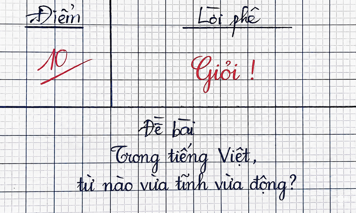 Trong tiếng Việt, từ nào vừa tĩnh vừa động?