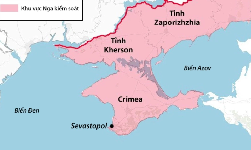 Bán đảo Crimea. Đồ họa: Telegraph
