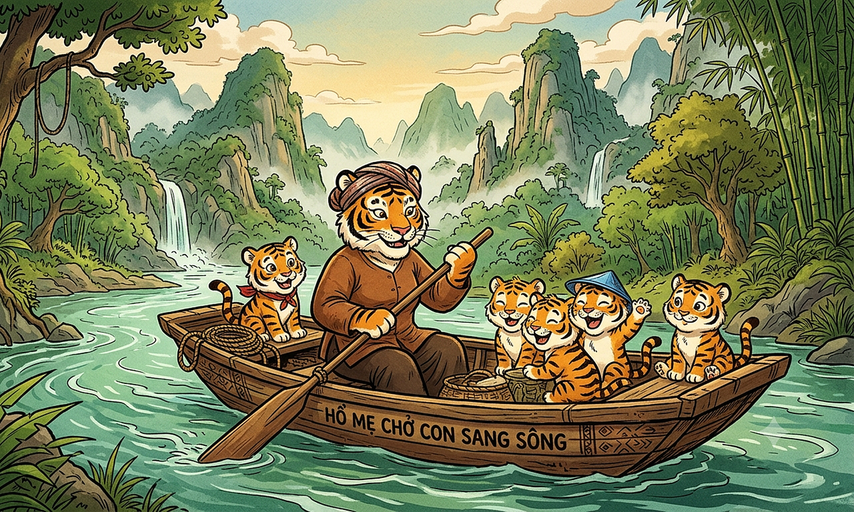 Làm sao gia đình hổ sang bên kia sông an toàn?