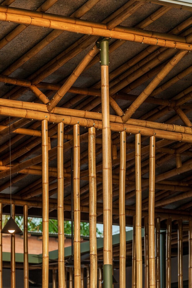 Nhà mái bằng tre 565 m2 với thiết kế làm mát tự nhiên