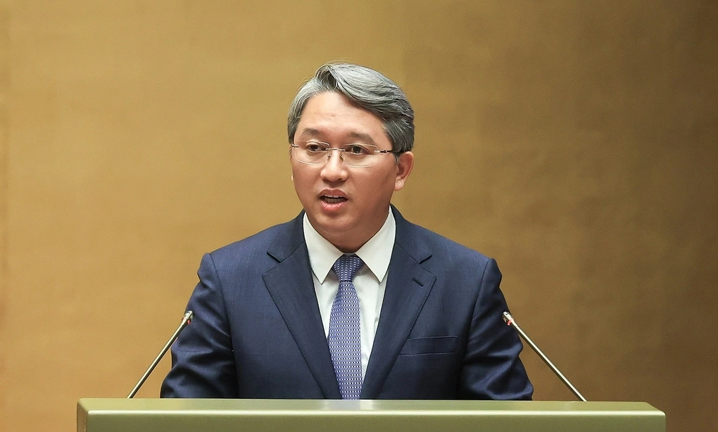 Chief of Party Central Office Nguyen Hai Ninh reported at the Conference. Photo: VGP/Nhat Bac