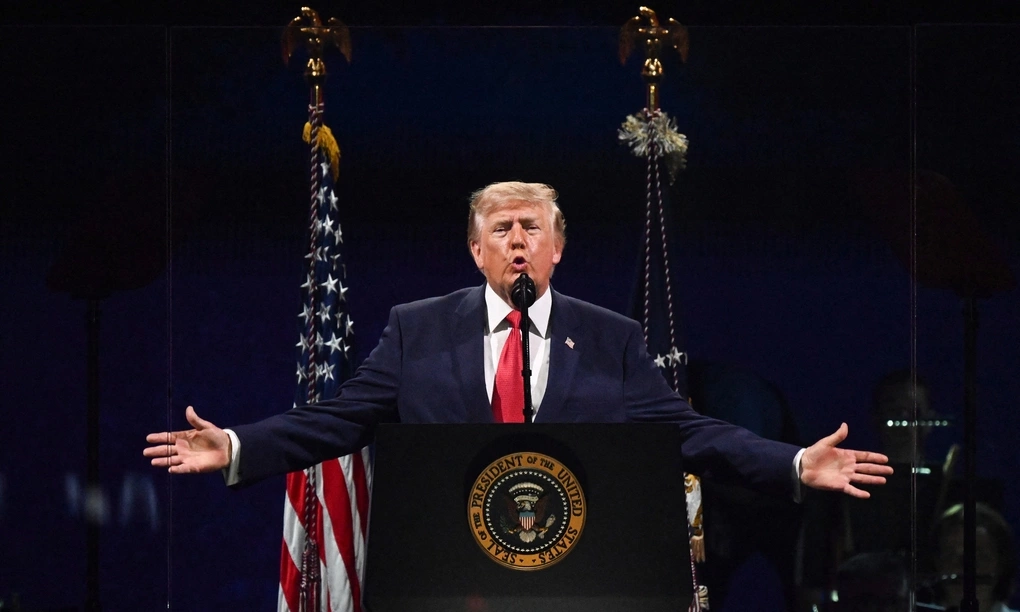 Tổng thống Donald Trump phát biểu trong lễ kỷ niệm 250 năm quốc khánh Mỹ tại Quảng trường Quốc gia ở thủ đô Washington ngày 4/7. Ảnh: AFP
