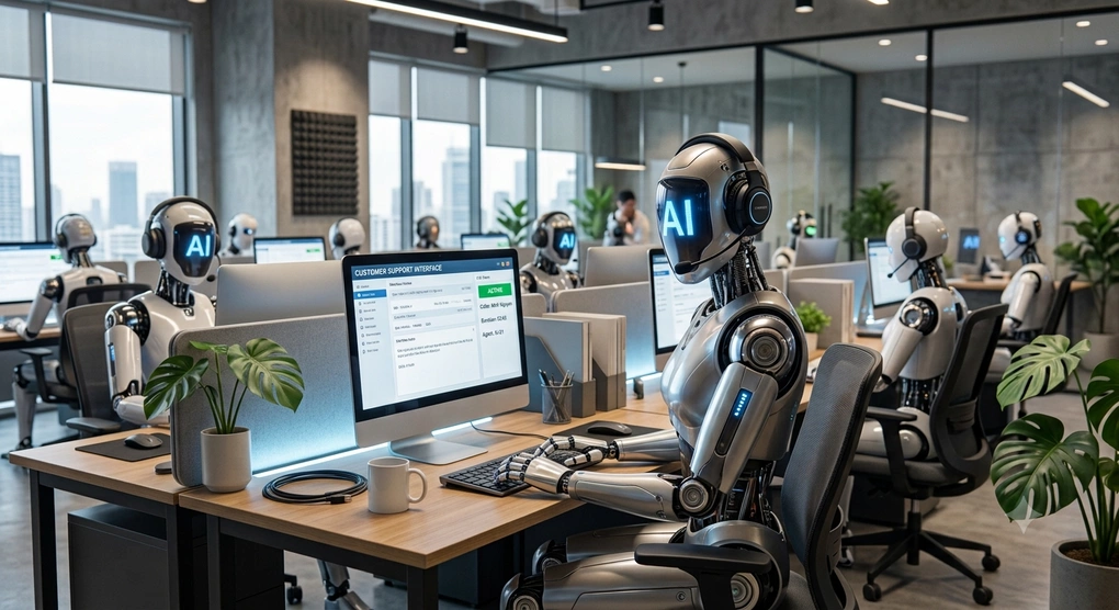 Illustration of AI robot as a customer service employee. Photo: Gemini
