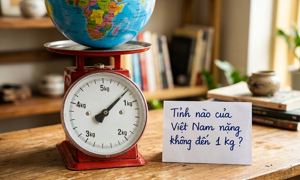 Tỉnh nào của Việt Nam 'nặng' không đến 1 kg?