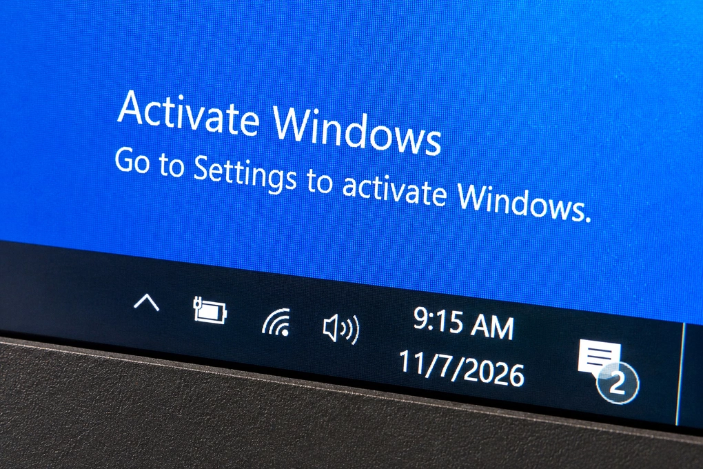 Màn hình máy tính hiện thông báo Active Windows. Ảnh: Trọng Đạt