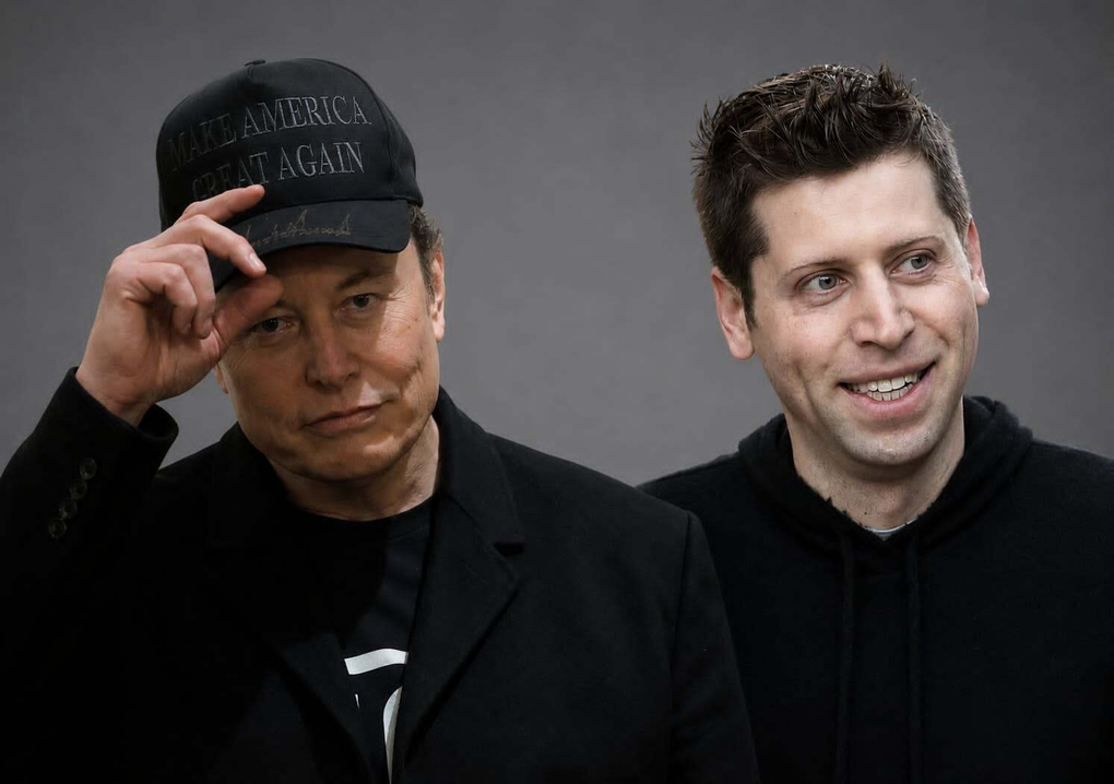 Elon Musk (left) and Sam Altman. Source: Reuters/AFP