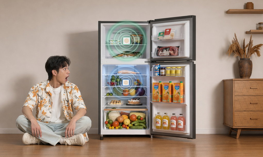 Users experience the Toshiba refrigerator with the highlight being the PureBio Go filter equipped separately for the freezer and refrigerator. Photo: Toshiba