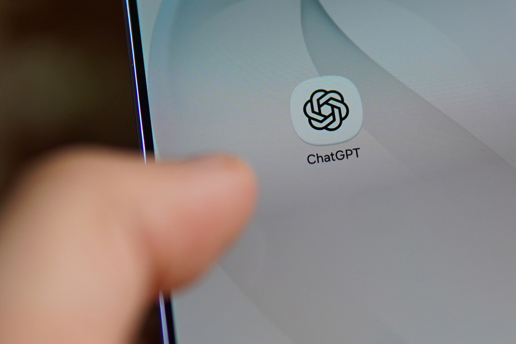 AI ChatGPT application logo on the phone. Photo: Luu Quy