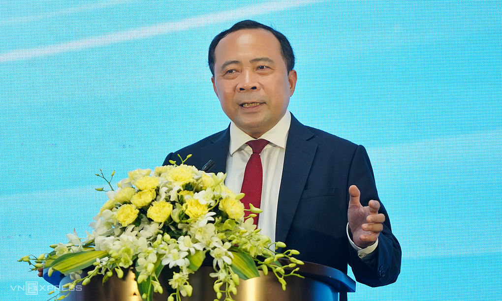 Bộ trưởng Khoa học và Công nghệ Vũ Hải Quân tại hội nghị. Ảnh: Lưu Quý
