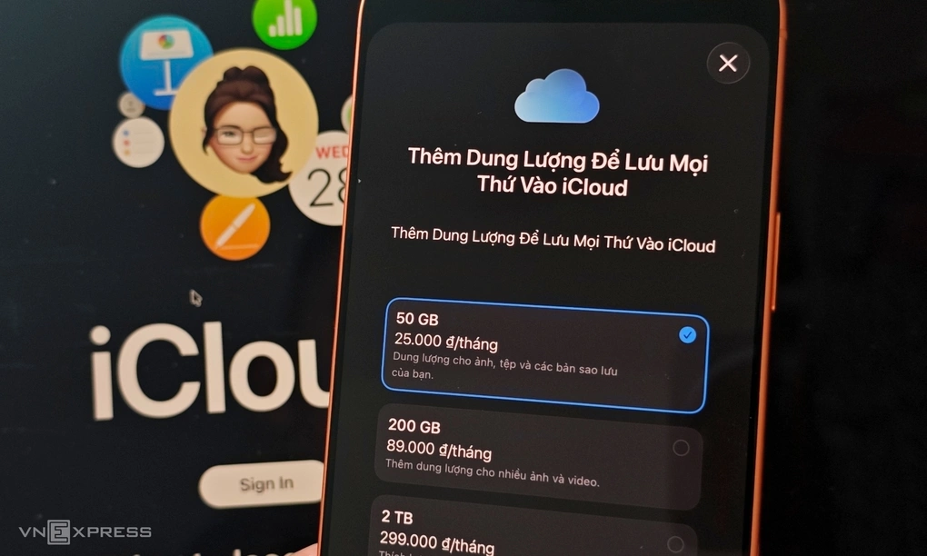 Interface for purchasing iCloud+ storage on iPhone. Photo: Tuan Hung