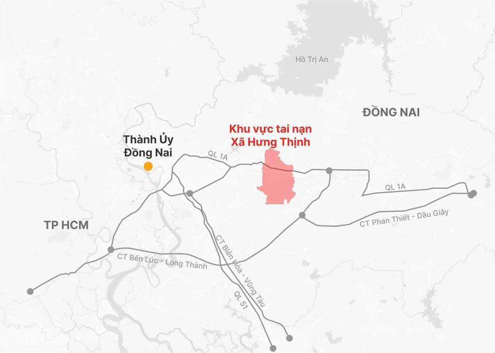 Vị trí xảy ra cháy xe. Đồ hoạ: Hoàng Thanh
