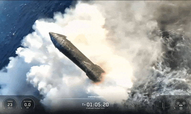 Tên lửa mạnh nhất thế giới Starship có màn 'tiếp nước êm nhất'