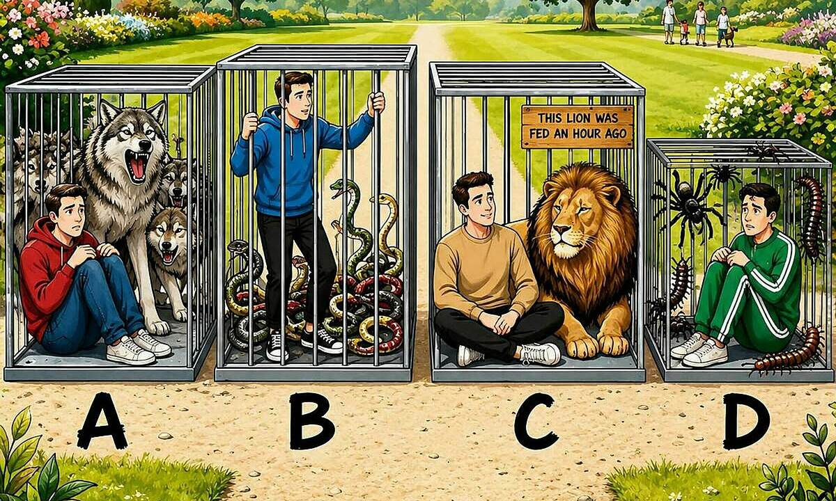 Ai là gười an toàn nhất trong 4 chiếc lồng?