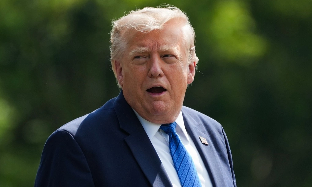 Tổng thống Donald Trump tại Trại David, bang Maryland, hôm 31/7. Ảnh: AP