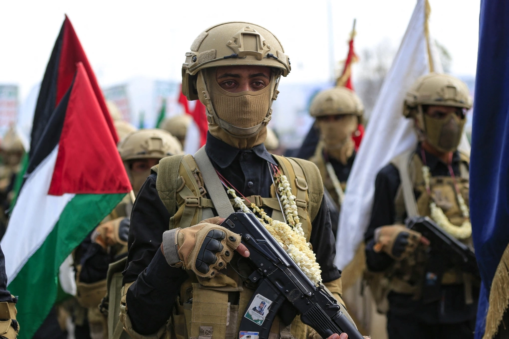 Các tay súng Houthi tại Sanaa, Yemen tháng 8/2025. Ảnh: AFP