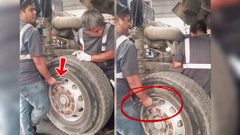 Thợ khốn đốn tìm tiếng động lạ khi sửa xe