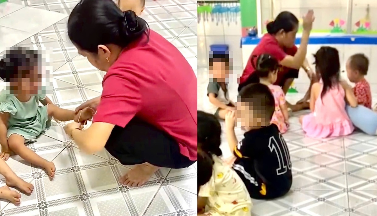 Bảo mẫu bật dây thun vào lòng bàn chân nhiều trẻ ở TP HCM