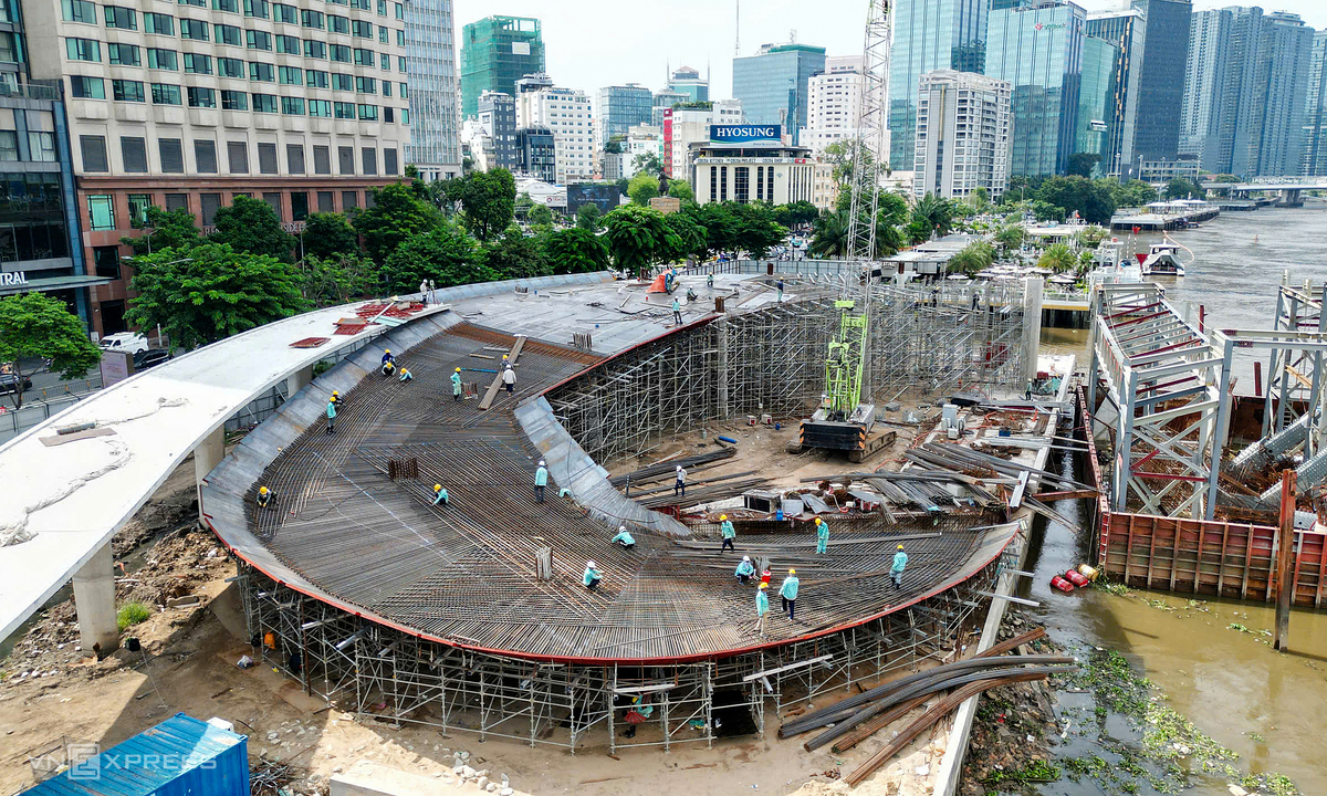 Diện mạo cầu đi bộ hình lá dừa nước qua sông Sài Gòn