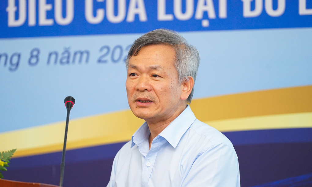 Ông Trần Quý Giầu, Trưởng ban Đo lường, Ủy ban Tiêu chuẩn Đo lường Chất lượng Quốc gia, phát biểu tại sự kiện. Ảnh: Bảo Lâm