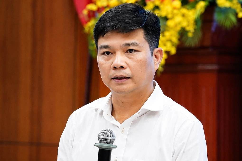 Vụ trưởng Khoa học, kỹ thuật và công nghệ Nguyễn Phú Hùng, tại Hội nghị phổ biến các văn bản hướng dẫn thực hiện nhiệm vụ nghiên cứu và phát triển công nghệ chiến lược, ngày 10/8. Ảnh: Thùy Linh