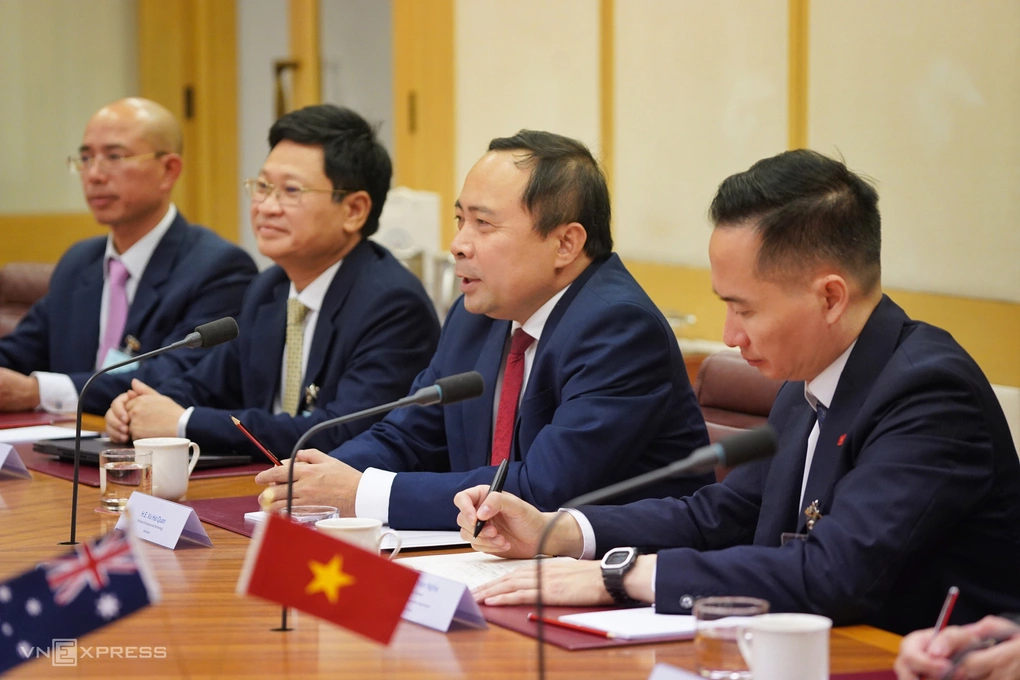 Bộ trưởng Khoa học và Công nghệ Vũ Hải Quân trong buổi làm việc. Ảnh: Lưu Quý